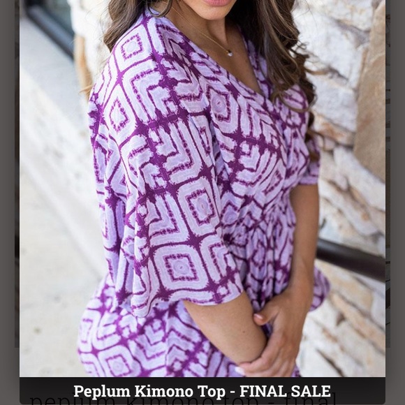 Grace and Lace Kimono peplum top - Picture 3 of 8